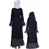 Polka dotted mother and daughter matching combo abaya- Navy Blue Polka dotted mother and daughter matching combo abaya- Navy Blue